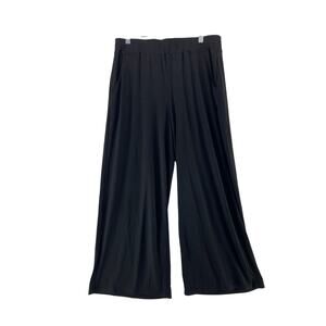 Lisa Bayne Jersey Cropped Pants Size Medium Black